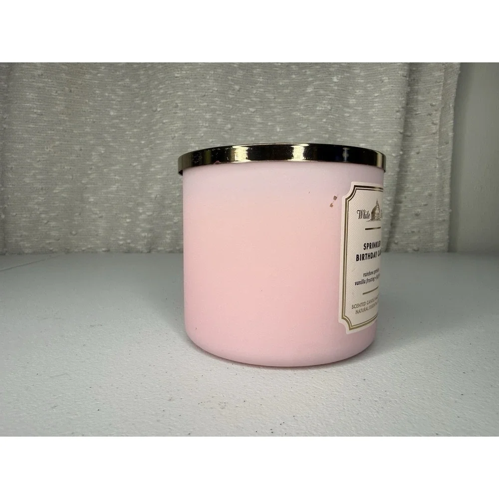 White Barn Bath Body Works 3 Wick Scented Candle SPRINKLED BIRTHDAY CAKE 14.5 OZ